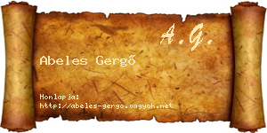 Abeles Gergő névjegykártya